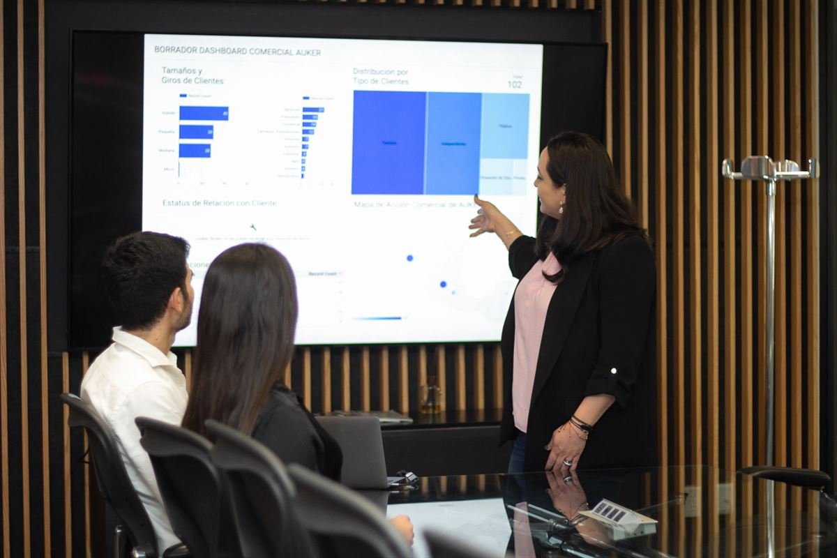 Presentación de un tablero de indicadores a un equipo directivo